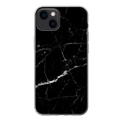 Produktbild von MuchoWow® Handyhülle Schutzhülle Hülle für iPhone 13 Marmor - Schwarz - Marmoroptik - Weiß - Luxus - Stein Silikon Softcase Handy Hülle - Karteninhaber