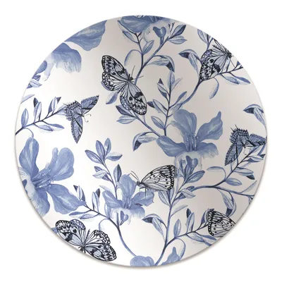 Produktbild von Rundmatte - Stuhlunterlage Bürostuhlunterlage - Rund Ø 100 cm - Bodenmatte - Fußmatte - Blaue Blumen