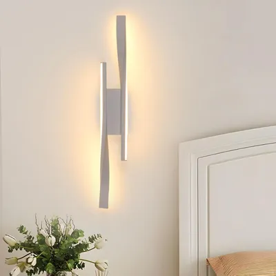 Image de Applique murale LED intérieure, 16W, 1800 lumens, design moderne, lumière blanche chaude 3000K