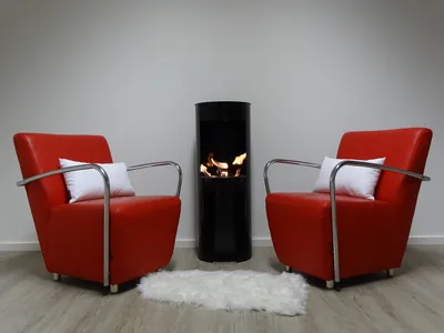 Produktbild von Ethanol Gelkamin Modell Hightower Schwarz 100cm mit 3 Brennstoffdosen