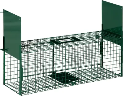 Image de Outsunny Piège Vivant Piège de capture dim. 80L x 25l x 30H cm pour petits animaux type les rats et les souris - 2 entrées + poignée - métal vert
