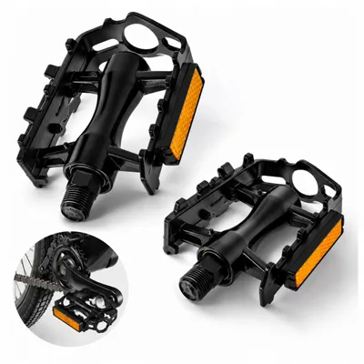 Produktbild von Fahrradpedale Aluminium Plattformpedale MTB Trekking rutschfest Reflektoren