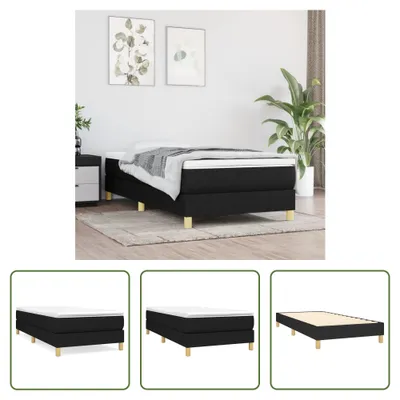 Produktbild von The Living Store Boxspringbett mit Matratze Schwarz 90x190 cm Stoff