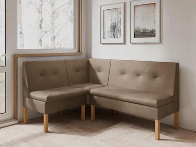 Produktbild von JKG Meble Eckbank fur Essizmmer - Eckbank Küche mit Aufbewahrungsbehälter - Sitzecke Küche - Velours - Essecke - Küchensofa - Braun - 120x180 cm