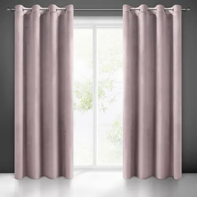 Zdjęcie produktu dla Eurofirany 459369, Przezroczysty, Różowy, Monochromatyczny, Poliester, Oczko, 200 g/m²