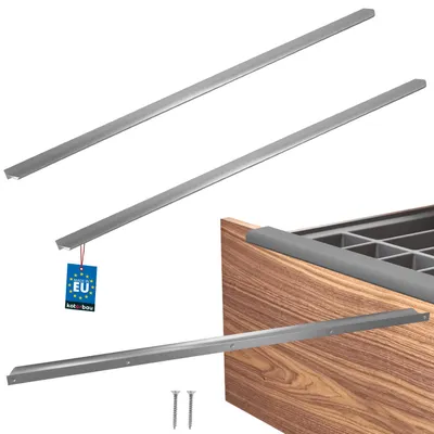 Produktbild von KOTARBAU® 2er Set Möbelgriff Schrankgriffe 800 mm Silber ZnAl Hinterschraubgriffe Kantengriff Schubladengriffe Küche Modern