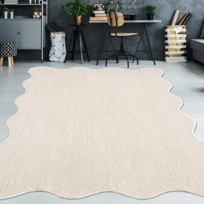 Produktbild von Beige Teppich pflegeleicht moderne Wellenform Größe - 160 x 220 cm