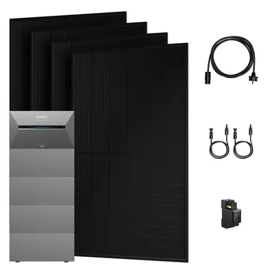 Produktbild von Powerness Balkonkraftwerk mit Speicher, Anker SOLIX Solarbank 3 E2700 Pro mit 4x BP2700 Erweiterungsakku und 4x 500W Solarmodule & Smart Zähler 0% VAT