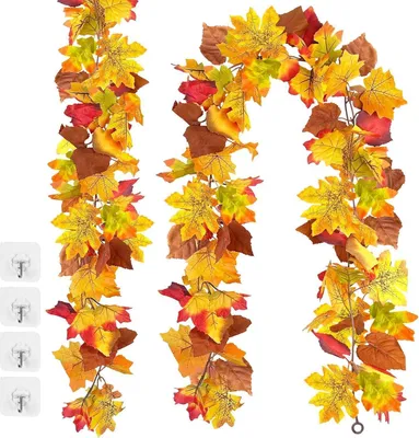 Image de Feuilles d'érable artificielles Guirlande d'automne (set de 2) 174cm pour intérieur extérieur Halloween_Deco