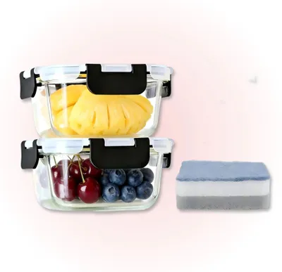 Produktbild von Glasbehälter mit Deckel - Meal-Prep-Boxen - 520 ml - Borosilikatglas - Luftdicht - BPA-frei - Stapelbar - Für Mikrowelle, Gefrierschrank und Spülmaschine
