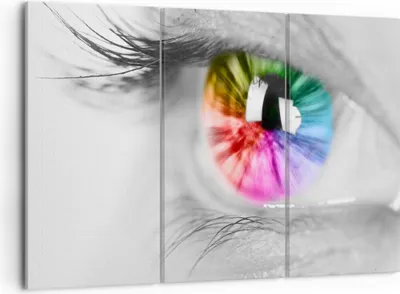 Produktbild von Bild auf Leinwand - Leinwandbild - Auge Regenbogen Wimper Grafik - 105x70cm - Wand Bild - Wanddeko - Leinwanddruck - Bilder - Kunstdruck - Wanddekoration - Leinwand bilder - Wandkunst - CE105x70-2644