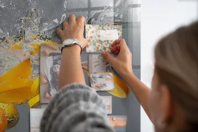 Produktbild von Magnetisch Tafel Magnettafel - Magnetpinnwand Memoboard - Notiztafel verschiedenen Designs - 90x60 cm - Zitrusfrüchte in Wasser