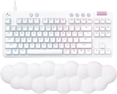 Produktbild von Logitech G G713 - Tastatur - Ohne Zehnertastatur - Hintergrundbeleuchtung - USB - QWERTY - Spanisch - Tastenschalter: Linear - weiß