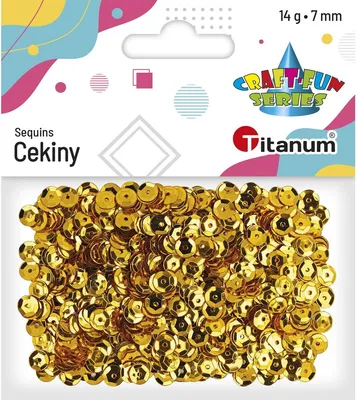 Produktbild von Runde Pailletten 7mm x 14g metallic gold Titanum