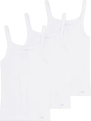 Produktbild von Sanetta Mädchen Unterhemd 3er Pack - Shirt ohne Arm Top Basic Weiß 164 (12-13 Years)