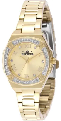 Productafbeelding van Invicta Specialty 50383 - Dameshorloge - Quartz uurwerk - Roestvrij staal met een gouden wijzerplaat - 28 mm
