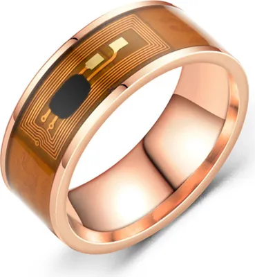 Produktbild von NFC-Edelstahl-Telefonchip, tropfendes Öl, Dual-Drachenmuster, Smart-Ring-Geschenk-Roségoldring US 6