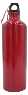 Image de Bouteille en aluminium de 1000 ml, de couleur, avec mousqueton. Bouteille d'eau, gourde de sport