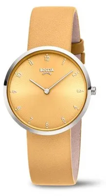 Produktbild von Boccia Damen Armbanduhr 3309-15 Trend Lederband gelb