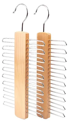 Krawattenhalter aus Holz, 2 Stück, 360° drehbar, 20 Ablagen