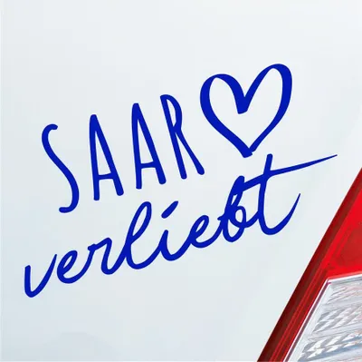 Produktbild von Auto Aufkleber Saar verliebt Herz Fluss River Wasser Water Liebe Car 19x10 cm Dunkelblau Sticker Heckscheibenaufkleber