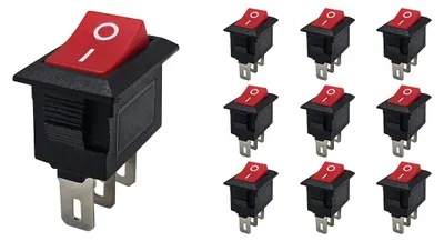 Produktbild von ProRide Mini-Wippschalter ON/OFF, 3-polig, 13x8 mm, rot, 10 Stück