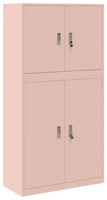 Productafbeelding van vidaXL Opbergkast, 2 stuks, roze, 90 x 40 x 175 cm, staal