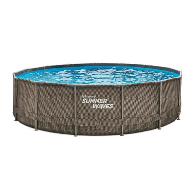 Produktbild von Summer Waves Zwembad Active Frame 457 X 106 cm Dark Double Rattan + filterpomp