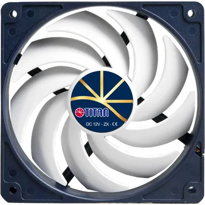 Produktbild von Titan TFD-12025H12ZP/KE(RB), Ventilator, 12 cm, 210 RPM, 2100 RPM, Schwarz, Weiß