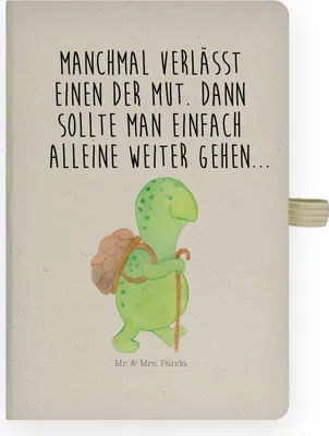 Produktbild von Mr. & Mrs. Panda Adressbuch Schildkröte Wanderer - Transparent - Geschenk, notizbuch, Rucksack, Journal, Kladde, Motivation, Schildkröten, Tagebuch, Motivationsspruch