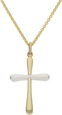 Produktbild von JuwelmaLux Anhänger Kreuz 333 Gold und Weißgold JL30-02-3203