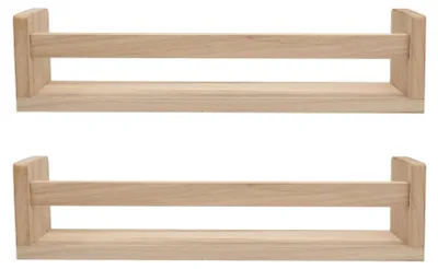 2er-Set schwebende Wandregale aus Holz für Kinder, 42x9x10 cm