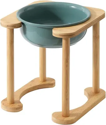 Produktbild von Famanu Keramische Hundenapf mit Antirutschstandfuß - Dunkelgrün, 21 cm