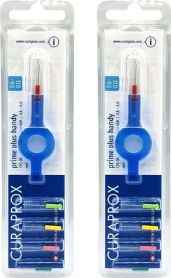 Produktbild von 2x Curaprox Prime Plus Handy Holder 409 mit CPS Bürsten 0,6mm bis 5,0mm.