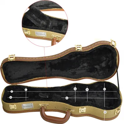 Produktbild von Steinbach Ukulelenkoffer für Sopranukulelen mit Schloss in Gold Tweed