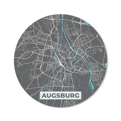 Produktbild von MuchoWow® Mauspad Mousepad Stadtplan - Deutschland - Blau - Augsburg - Karte 30x30 cm - Mousepads - Maus Mat - Pad - Mausunterlage - Tischunterlage - Schreibtischmatten