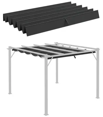 Obrázek produktu pro Stříška pro altán, rozměry 3x3 m - Náhradní stříška pro altán - S odvodňovacími otvory - Voděodolná - Rozměry 2,50 x 2,55 m - Barva: armádní zelená