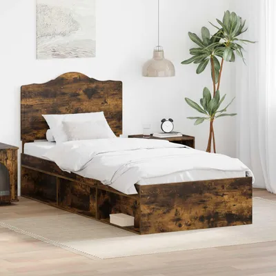 Produktbild von Maison Exclusive - Bettrahmen Räuchereiche 90 x 200 cm Massives Kiefernholz