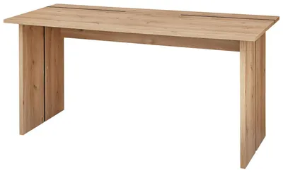 Schreibtisch SONOS Old Artisan Eiche in Natur, Gesamtansicht mit rechteckiger Holzplatte und massiven Seitenstützen.