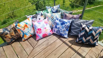 Produktbild von JACK 45x45cm Motiv Outdoor Lounge Kissen Dekokissen inkl. XXL-Füllung Wasserabweisend Sitzkissen Garten Stuhl Lotus Effekt, Farbe:Abstrakt