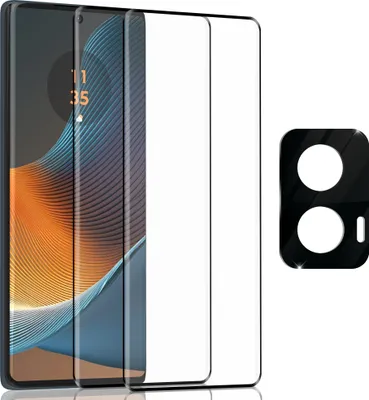 Produktbild von 2-Pack Motorola Edge 50 Fusion Displayschutzfolie & 1-Pack Kameraschutz - Gehärtetes Glas 9H - Super Qualität 3D