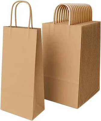 Zdjęcie produktu dla Pakiet - Torba na butelki 160x80x390 / BRĄZOWA 10 szt