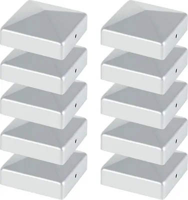 Produktbild von SWANEW 10x Pfostenkappe Pyramiden Abdeckkappe Kappen Zaunkappe Robuste Silber 91mm