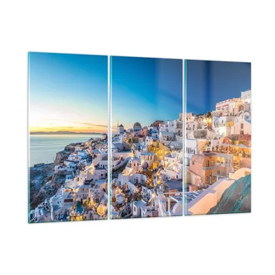 Produktbild von Bilder auf glas - Griechenland Insel Sommer - 105x70cm - Glasbilder - Wandbilder - Kunstdruck - zum Aufhängen bereit - Wanddekoration aus Glas - Glas Bilder - Wandbild auf Glas - GCE105x70-4062