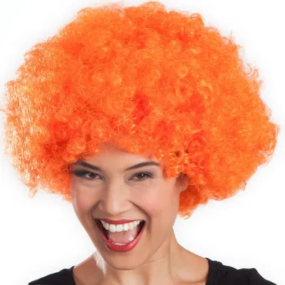 Produktbild von Orange Perücke "Afro" Lockige Afro-Perücke