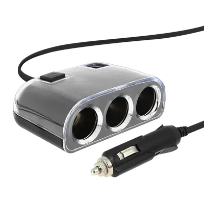 Immagine prodotto di Caricabatterie per auto per accendisigari 3x accendisigari + 1x uscita USB