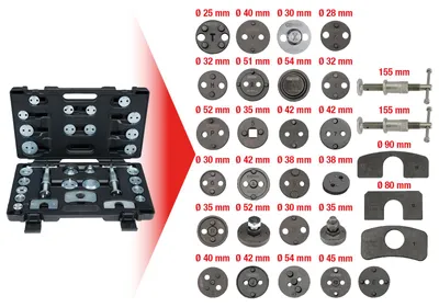 Obrázok produktu pre KS Tools Sada nástrojov na resetovanie brzdových piestov, 30 dielov