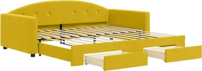 Obrázok produktu pre vidaXL Rozkladacia posteľ so zásuvkami žltá 100x200 cm Velvet