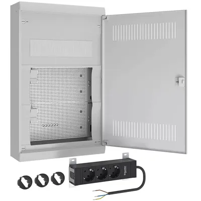 Immagine prodotto di Scatola di distribuzione multimediale AMIGO a 3 file, montata - Quadro di distribuzione per intonaco 245 mm A36ATL