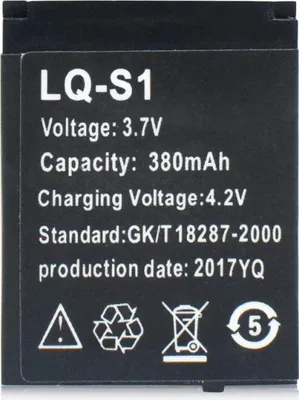 Obrázok produktu pre 1 kus dobíjacej batérie Lipo pre inteligentné hodinky LQ-S1 DZ09 3,7 V 380 mAh